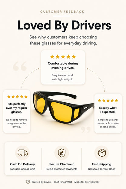 Night HD Vision™ Anti-Glare Riding Glasses + FREE UV Protection Sunglasses