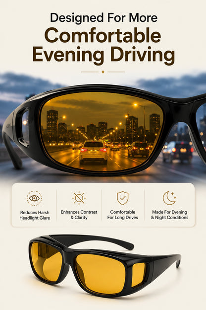Night HD Vision™ Anti-Glare Riding Glasses + FREE UV Protection Sunglasses