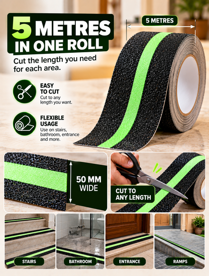 GERMAN HARD TAPE™ V2 - Anti-Slip Glow Tape for Stairs, Bathrooms & More