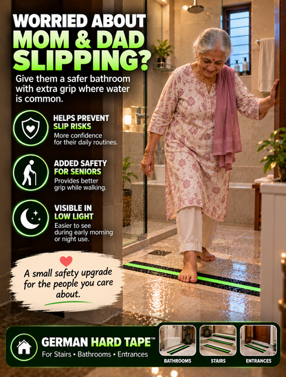 GERMAN HARD TAPE™ V2 - Anti-Slip Glow Tape for Stairs, Bathrooms & More