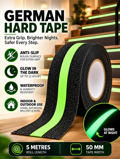 GERMAN HARD TAPE™ V2 - Anti-Slip Glow Tape for Stairs, Bathrooms & More