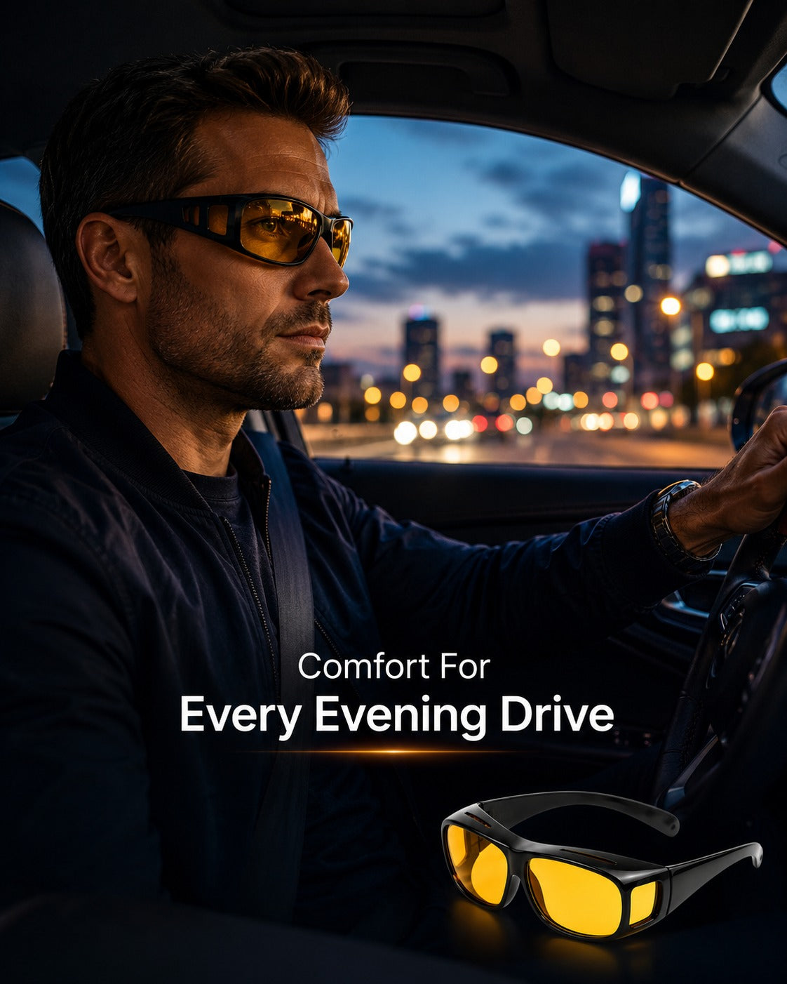 Night HD Vision™ Anti-Glare Riding Glasses + FREE UV Protection Sunglasses