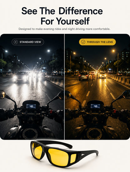 Night HD Vision™ Anti-Glare Riding Glasses + FREE UV Protection Sunglasses
