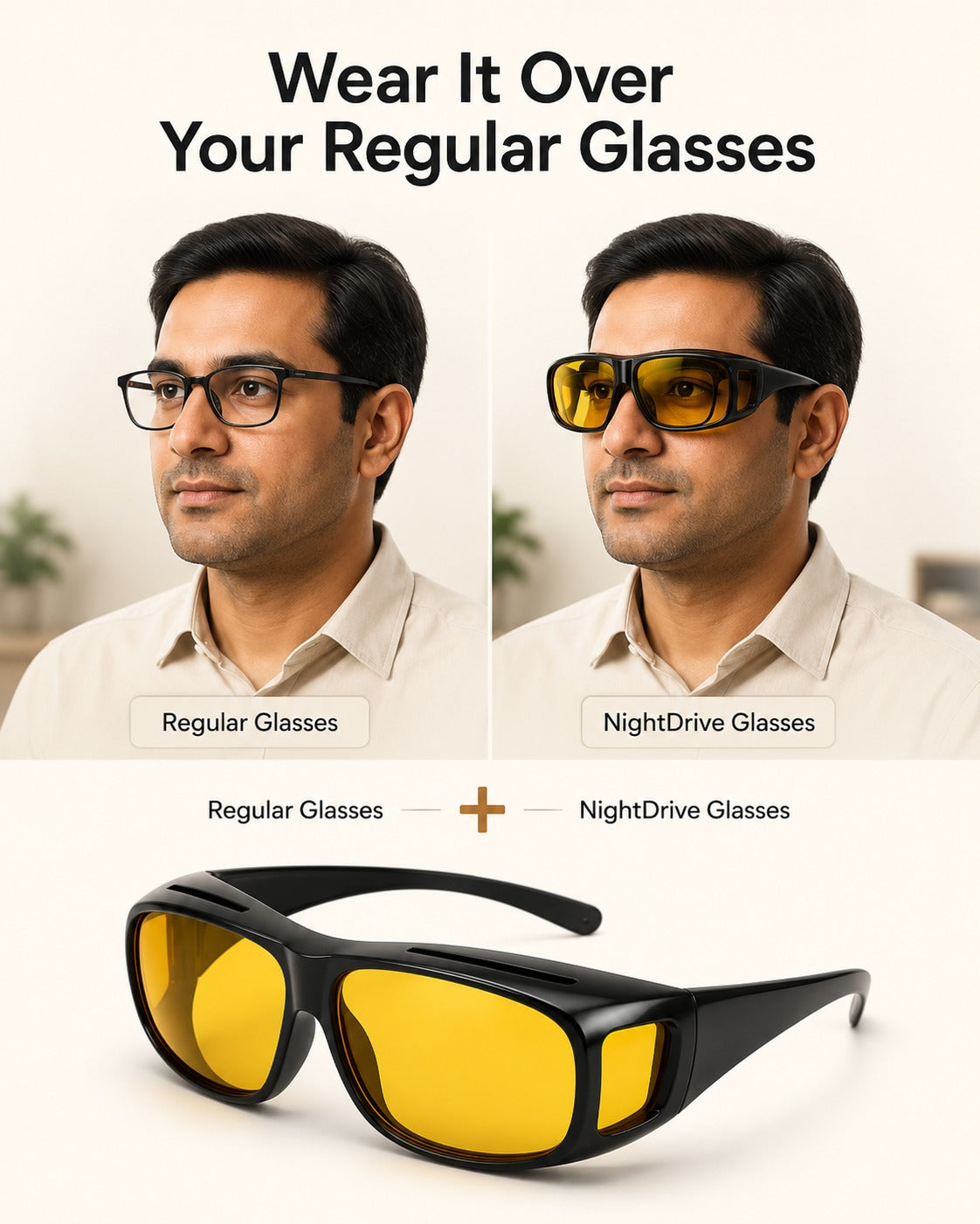 Night HD Vision™ Anti-Glare Riding Glasses + FREE UV Protection Sunglasses
