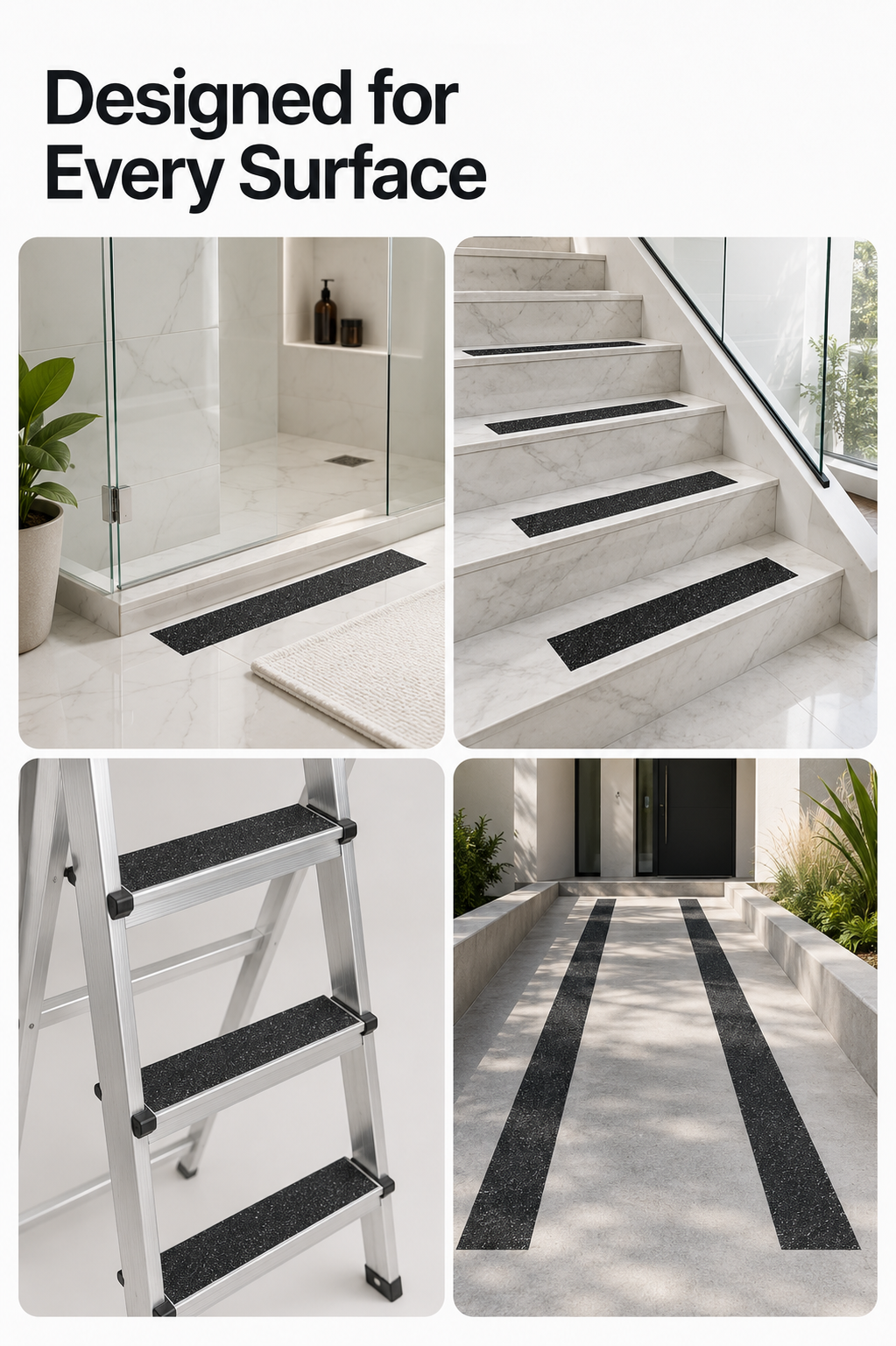 Floor Safety Strip for Tiles, Marble, Bathrooms, Ladders & Ramps