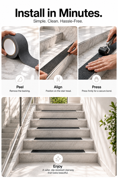 Floor Safety Strip for Tiles, Marble, Bathrooms, Ladders & Ramps