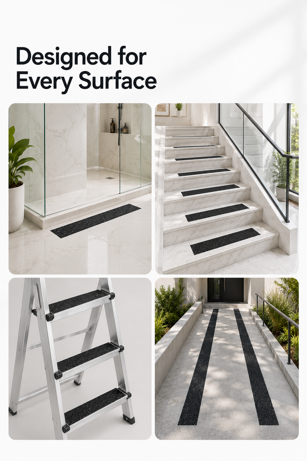 Floor Safety Strip for Tiles, Marble, Bathrooms, Ladders & Ramps